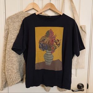 Comfy Graphic Art Dark Gray T Shirt
